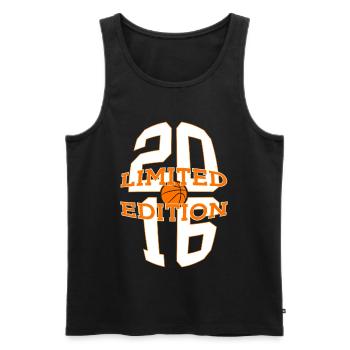 LIMITED EDITION 2016 BASKETBALL 10. GEBURTSTAG - Männer Premium Bio Tank Top - Schwarz - Vorne - Michal (187cm)