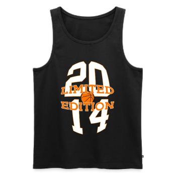 LIMITED EDITION 2014 BASKETBALL 12TH BIRTHDAY - Men's Premium Organic Tank Top - black - Front - Michal (187cm)