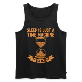 Breakfast Sleep Is A Time Machine To Breakfast - Men's Premium Organic Tank Top - black - Front - Michal (187cm)