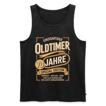 70. Geburtstag Oldtimer - Männer Premium Bio Tank Top - Schwarz - Vorne - Michal (187cm)