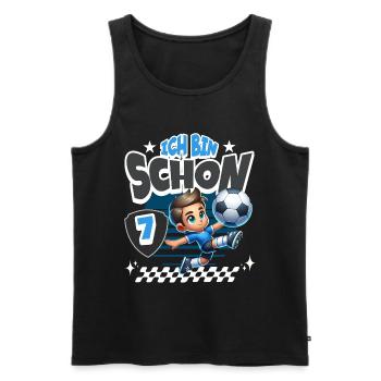 7. Geburtstag Fußball - Männer Premium Bio Tank Top - Schwarz - Vorne - Michal (187cm)