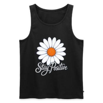 Daisy Flower stay positive Gänseblume sei positiv - Männer Premium Bio Tank Top - Schwarz - Vorne - Michal (187cm)