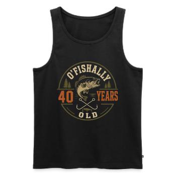 Offiziell 40 Jahre | Humor Geburtstagsangeln - Männer Premium Bio Tank Top - Schwarz - Vorne - Michal (187cm)