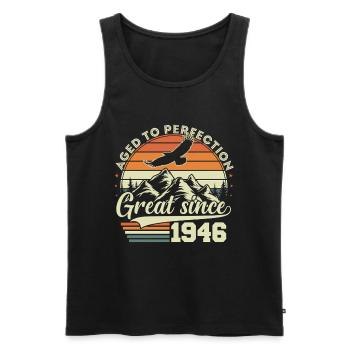 Vintage 1946 Vintage Retro Birthday Gift - Men's Premium Organic Tank Top - black - Front - Michal (187cm)