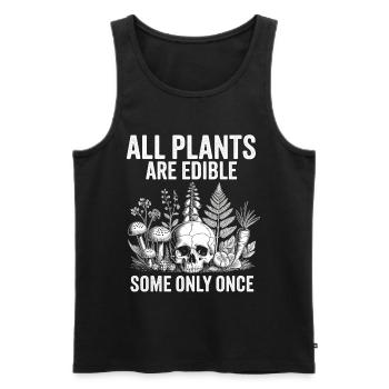 Illustration de crâne de plantes comestibles - Débardeur bio Premium Homme - noir - Devant - Michal (187cm)