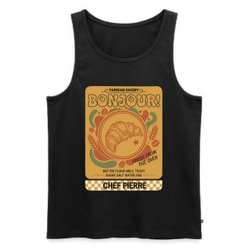 Breakfast Bonjour Parisian Bakery Fresh From The - Men's Premium Organic Tank Top - black - Front - Michal (187cm)