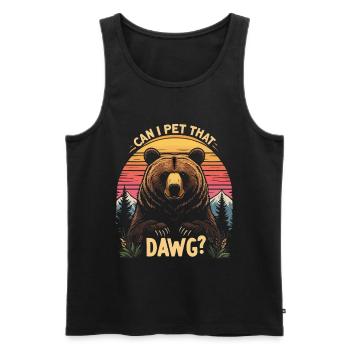 Retro Bär Sonnenuntergang Dawg - Männer Premium Bio Tank Top - Schwarz - Vorne - Michal (187cm)