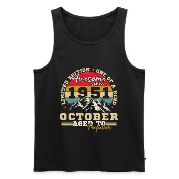 Oktober 1951 Vinatge Retro Geburtstagsgeschenk - Männer Premium Bio Tank Top - Schwarz - Vorne - Michal (187cm)