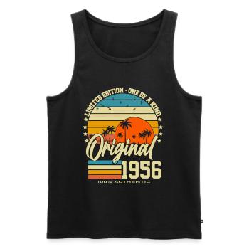 70. Geburtstag 70 Jahre 1956 Jahrgang geboren - Männer Premium Bio Tank Top - Schwarz - Vorne - Michal (187cm)