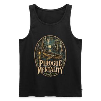 Swamp Pirogue Mentality - Men's Premium Organic Tank Top - black - Front - Michal (187cm)