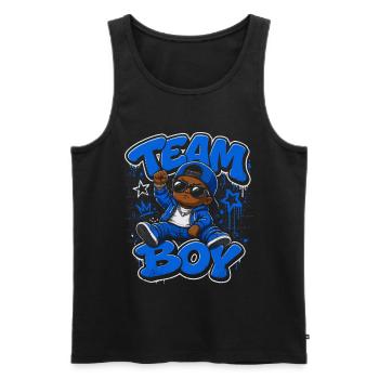 Team Boy Révélation Genre Garçon Bébé Cadeau - Débardeur bio Premium Homme - noir - Devant - Michal (187cm)