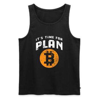 Bitcoin - It's time for Plan B - Krypto Geschenk - Männer Premium Bio Tank Top - Schwarz - Vorne - Michal (187cm)