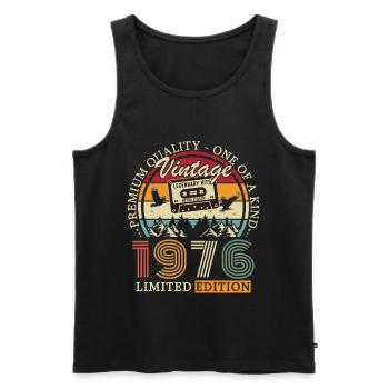 50 Ans 1976 Vintage Rétro Cadeau D'anniversaire - Débardeur bio Premium Homme - noir - Devant - Michal (187cm)