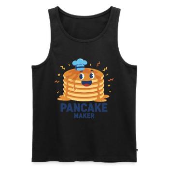 Frühstück, Pfannkuchen, lustiger Brunch, Kaffee, Speck, Essen - Männer Premium Bio Tank Top - Schwarz - Vorne - Michal (187cm)