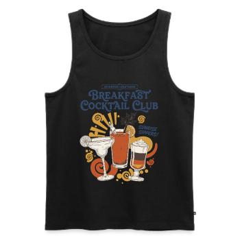 Petit-déjeuner Cocktail Club Brunch Sunrise Sippers - Débardeur bio Premium Homme - noir - Devant - Michal (187cm)