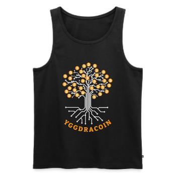 Yggdracoin Yggdrasil Bitcoin Pun - Men's Premium Organic Tank Top - black - Front - Michal (187cm)