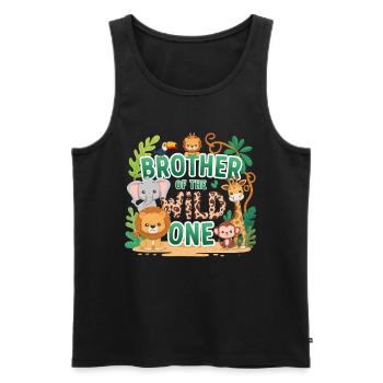 Bruder des Wilden - Männer Premium Bio Tank Top - Schwarz - Vorne - Michal (187cm)