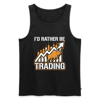 I'd rather be Trading | Crypto Stock Trader - Men's Premium Organic Tank Top - black - Front - Michal (187cm)