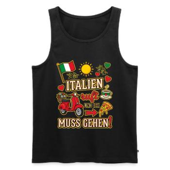 Italien ruft und ich muss gehen Italien Urlaub - Männer Premium Bio Tank Top - Schwarz - Vorne - Michal (187cm)