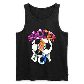 FUßBALL, GARÇON DE FOOTBALL - Débardeur bio Premium Homme - noir - Devant - Michal (187cm)