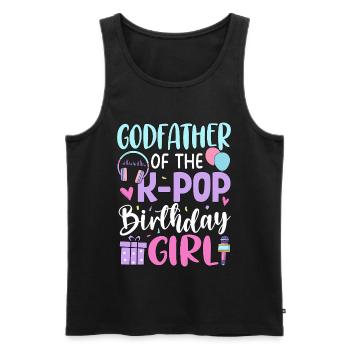 Parrain de la fille d’anniversaire de la K-Pop - Débardeur bio Premium Homme - noir - Devant - Michal (187cm)