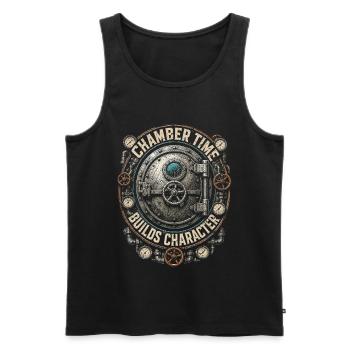 Tiefseearbeiter Chamber Time Builds Character - Männer Premium Bio Tank Top - Schwarz - Vorne - Michal (187cm)