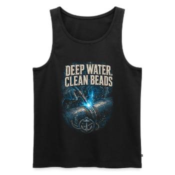 Soudeuses sous-marines Deep Water Clean Beads - Débardeur bio Premium Homme - noir - Devant - Michal (187cm)