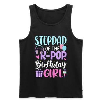 Step Dad of The K-Pop Birthday Girl - Männer Premium Bio Tank Top - Schwarz - Vorne - Michal (187cm)