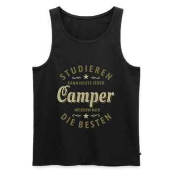 Studieren kann jeder | Camper Spruch - Männer Premium Bio Tank Top - Schwarz - Vorne - Michal (187cm)