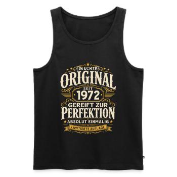 54. Geburtstag Geschenk Mann Original Vintage 1972 - Männer Premium Bio Tank Top - Schwarz - Vorne - Michal (187cm)