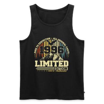 Jahrgang 1996 Vintage Retro Geburtstag Geschenk  - Männer Premium Bio Tank Top - Schwarz - Vorne - Michal (187cm)
