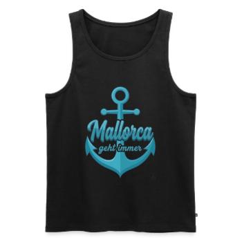 Mallorca geht immer mit Schiff Anker Mallorca - Männer Premium Bio Tank Top - Schwarz - Vorne - Michal (187cm)