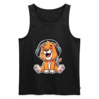 Lion Music - Débardeur bio Premium Homme - noir - Devant - Michal (187cm)