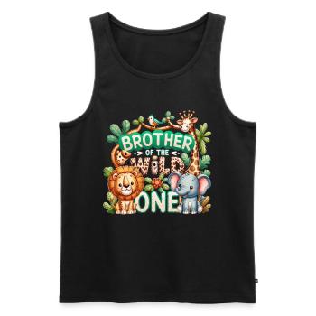 Bruder des Wilden - Männer Premium Bio Tank Top - Schwarz - Vorne - Michal (187cm)
