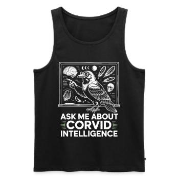 Intelligence Corvid Sagesse du Corbeau - Débardeur bio Premium Homme - noir - Devant - Michal (187cm)