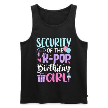 Sécurité de la fille d’anniversaire de la K-Pop - Débardeur bio Premium Homme - noir - Devant - Michal (187cm)