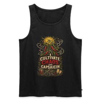 Chili Grower Chilis Anbauen - Männer Premium Bio Tank Top - Schwarz - Vorne - Michal (187cm)
