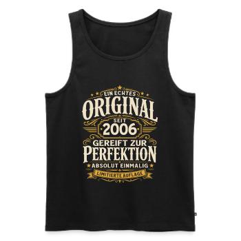 20. Geburtstag Geschenk Mann Original Vintage 2006 - Männer Premium Bio Tank Top - Schwarz - Vorne - Michal (187cm)