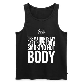 Cremation for a Smoking Hot Body - Men's Premium Organic Tank Top - black - Front - Michal (187cm)