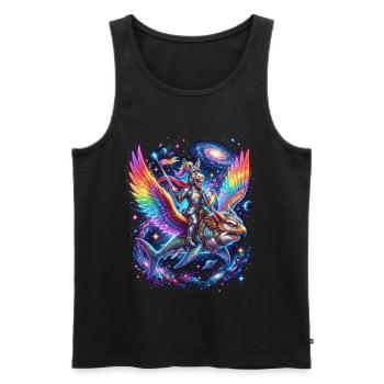 Cosmos Knight sur Rainbow Falcon - Débardeur bio Premium Homme - noir - Devant - Michal (187cm)