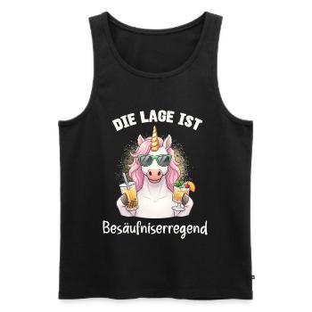Die Lage ist besäufniserregend lustiger Einhorn - Männer Premium Bio Tank Top - Schwarz - Vorne - Michal (187cm)
