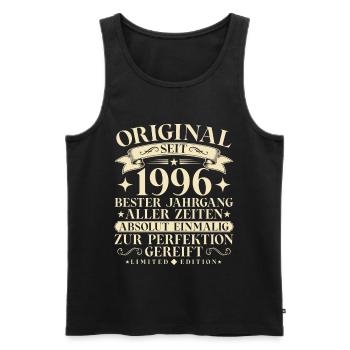 Vintage 1996 Jahrgang Geburtstag Retro - Männer Premium Bio Tank Top - Schwarz - Vorne - Michal (187cm)