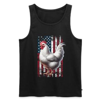 Poulet Leghorn Poulets Leghorn américains - Débardeur bio Premium Homme - noir - Devant - Michal (187cm)