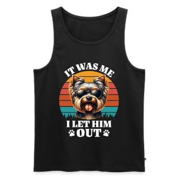 Drôles de proverbes du Yorkshire Terrier - Débardeur bio Premium Homme - noir - Devant - Michal (187cm)
