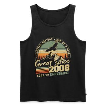 2008 Vintage Jahrgang Geburtstag Retro - Männer Premium Bio Tank Top - Schwarz - Vorne - Michal (187cm)