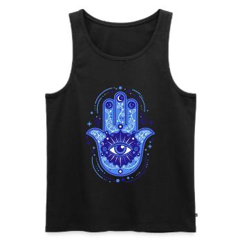 Spirituality Meditation Sacred Geometry Symbol - Men's Premium Organic Tank Top - black - Front - Michal (187cm)