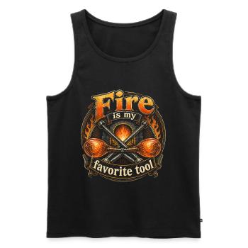 Glassblower Fire Is My Favorite Tool - Men's Premium Organic Tank Top - black - Front - Michal (187cm)