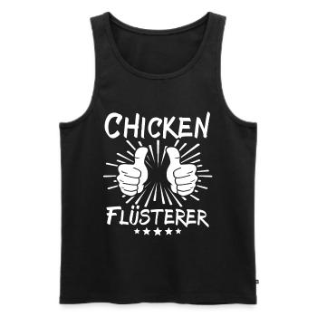 Chicken Flüsterer - Männer Premium Bio Tank Top - Schwarz - Vorne - Michal (187cm)