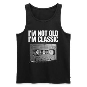 Cassette Pas Vieille, Classique - Débardeur bio Premium Homme - noir - Devant - Michal (187cm)