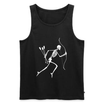 Skelett Bogenschießen Pfeil und Bogen Shirt - Männer Premium Bio Tank Top - Schwarz - Vorne - Michal (187cm)